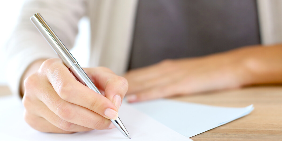 Woman Signing Legally Binding Contract